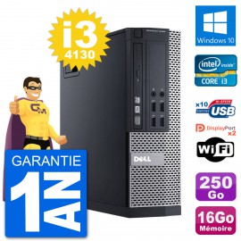 PC Dell 9020 SFF Intel Core i3-4130 RAM 16Go Disque Dur 250Go Windows 10 Wifi