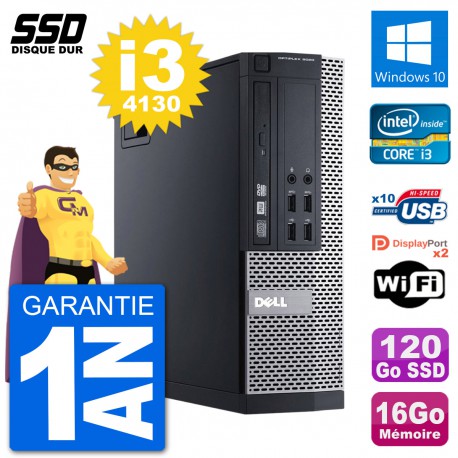 PC Dell OptiPlex 9020 SFF Intel Core i3-4130 RAM 16Go SSD 120Go Windows 10 Wifi