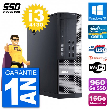 PC Dell OptiPlex 9020 SFF Intel Core i3-4130 RAM 16Go SSD 960Go Windows 10 Wifi