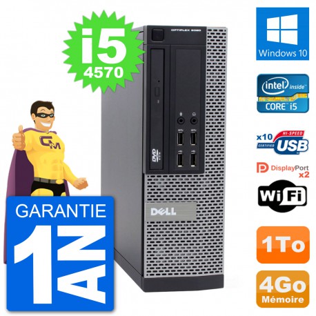 PC Dell 9020 SFF Intel Core i5-4570 RAM 4Go Disque Dur 1To Windows 10 Wifi