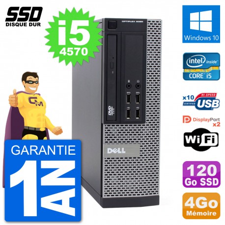 PC Dell OptiPlex 9020 SFF Intel Core i5-4570 RAM 4Go SSD 120Go Windows 10 Wifi