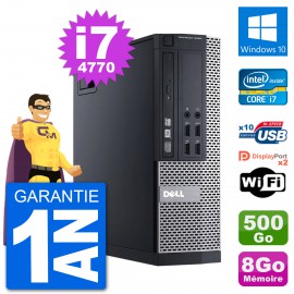 PC Dell 9020 SFF Intel Core i7-4770 RAM 8Go Disque Dur 500Go Windows 10 Wifi