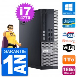 PC Dell 9020 SFF Intel Core i7-4770 RAM 16Go Disque Dur 1To Windows 10 Wifi