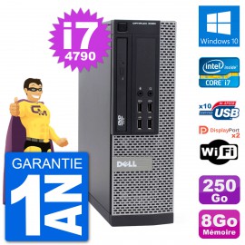 PC Dell 9020 SFF Intel Core i7-4790 RAM 8Go Disque Dur 250Go Windows 10 Wifi