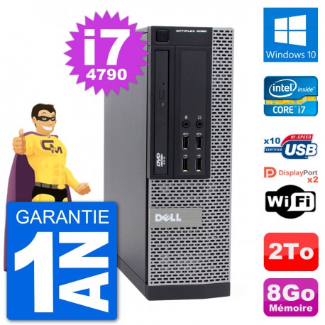 PC Dell 9020 SFF Intel Core i7-4790 RAM 8Go Disque Dur 2To Windows 10 Wifi