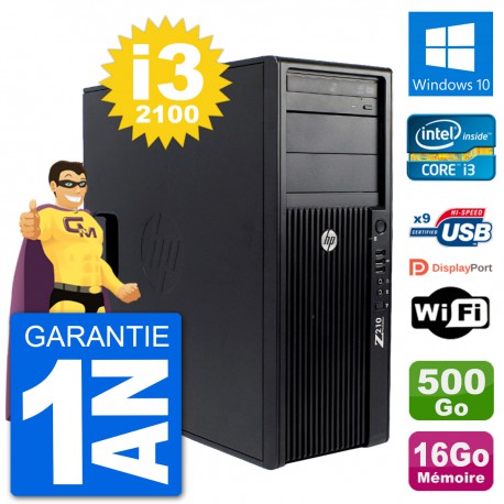 PC Tour HP Z210 Intel Core i3-2100 RAM 16Go Disque Dur 500Go Windows 10 Wifi