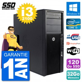 PC Tour HP Z210 Intel Core i3-2100 RAM 32Go SSD 120Go Windows 10 Wifi