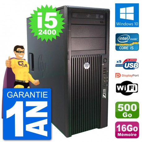PC Tour HP Z210 Intel Core i5-2400 RAM 16Go Disque Dur 500Go Windows 10 Wifi