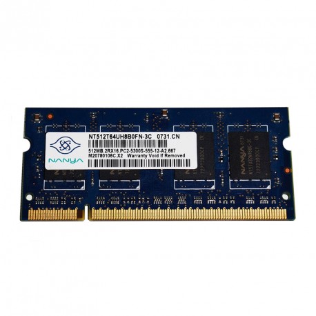 512Mo RAM PC Portable SODIMM NANYA NT512T64UH8B0FN-3C DDR2 PC2-5300S 667MHz CL5