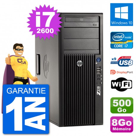 PC Tour HP Z210 Intel Core i7-2600 RAM 8Go Disque Dur 500Go Windows 10 Wifi