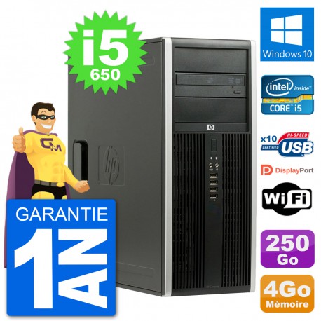 PC Tour HP 8100 Elite Intel Core i5-650 RAM 4Go Disque Dur 250Go Windows 10 Wifi