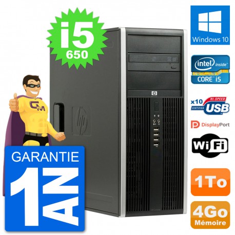 PC Tour HP 8100 Elite Intel Core i5-650 RAM 4Go Disque Dur 1To Windows 10 Wifi
