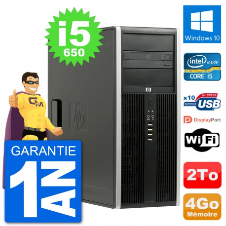 PC Tour HP 8100 Elite Intel Core i5-650 RAM 4Go Disque Dur 2To Windows 10 Wifi