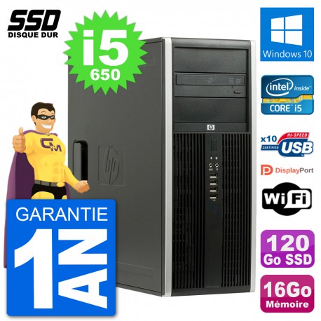 PC Tour HP 8100 Elite Intel Core i5-650 RAM 16Go SSD 120Go Windows 10 Wifi