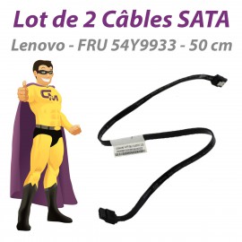 Lot 2 Câbles SATA Lenovo FRU 54Y9933 ThinkStation S30 50cm Noirs