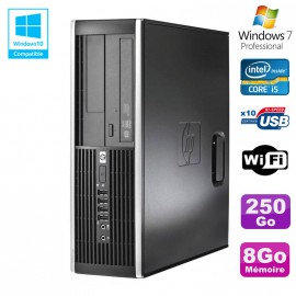 PC HP Elite 8300 SFF Core I5 3470 3.2GHz 8Go Disque 250Go Graveur USB3 Wifi W7