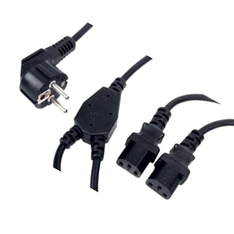 Double Câble Y Alimentation 2x IEC C13 Adaptateur CEE 7/7 PC Moniteur