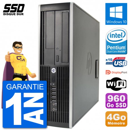 PC HP Compaq 6200 Pro SFF Intel G630 RAM 4Go SSD 960Go Windows 10 Wifi
