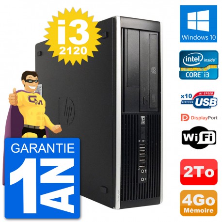 PC HP Compaq 6200 Pro SFF Intel i3-2120 RAM 4Go Disque Dur 2To Windows 10 Wifi