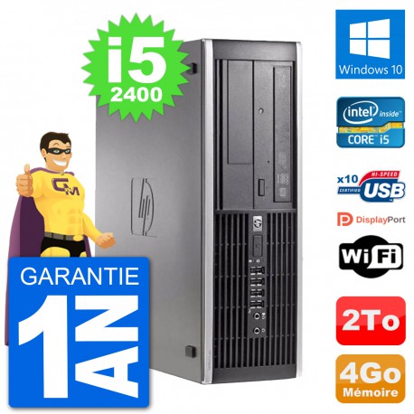 PC HP Compaq 6200 Pro SFF Intel i5-2400 RAM 4Go Disque Dur 2To Windows 10 Wifi