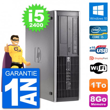 PC HP Compaq 6200 Pro SFF Intel i5-2400 RAM 8Go Disque Dur 1To Windows 10 Wifi