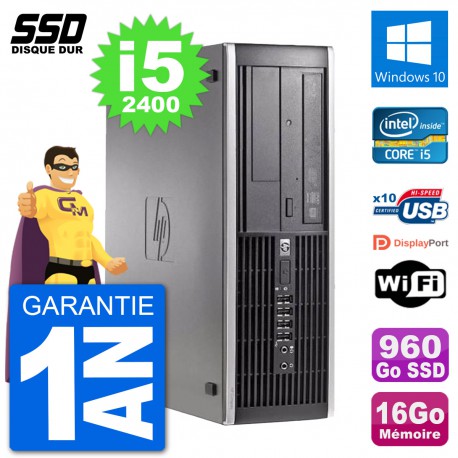 PC HP Compaq 6200 Pro SFF Intel i5-2400 RAM 16Go SSD 960Go Windows 10 Wifi