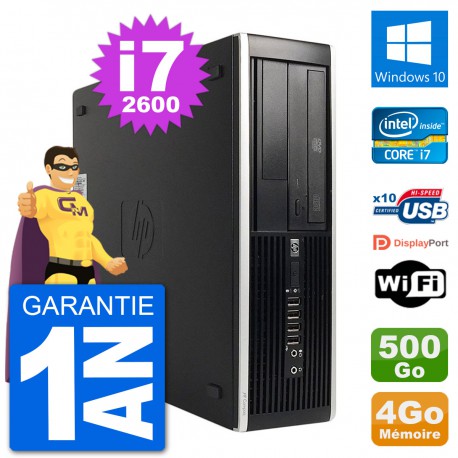 PC HP Compaq 6200 Pro SFF Intel i7-2600 RAM 4Go Disque Dur 500Go Windows 10 Wifi