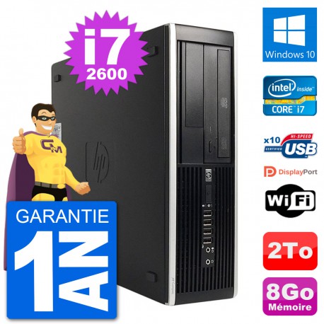 PC HP Compaq 6200 Pro SFF Intel i7-2600 RAM 8Go Disque Dur 2To Windows 10 Wifi