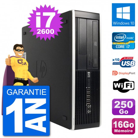 PC HP Compaq 6200 Pro SFF Intel i7-2600 RAM 16Go Disque 250Go Windows 10 Wifi