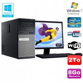 Lot PC Tour Dell 790 Core I5 3.1Ghz 8Go Disque 2To DVD WIFI Win 7 + Ecran 17"