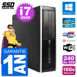 PC HP Compaq 6200 Pro SFF Intel i7-2600 RAM 16Go SSD 240Go Windows 10 Wifi