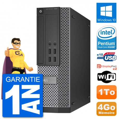 PC Dell OptiPlex 7020 SFF Intel G3220 RAM 4Go Disque Dur 1To Windows 10 Wifi