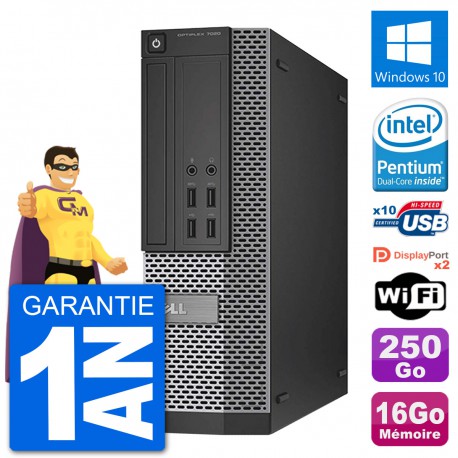 PC Dell OptiPlex 7020 SFF Intel G3220 RAM 16Go Disque Dur 250Go Windows 10 Wifi