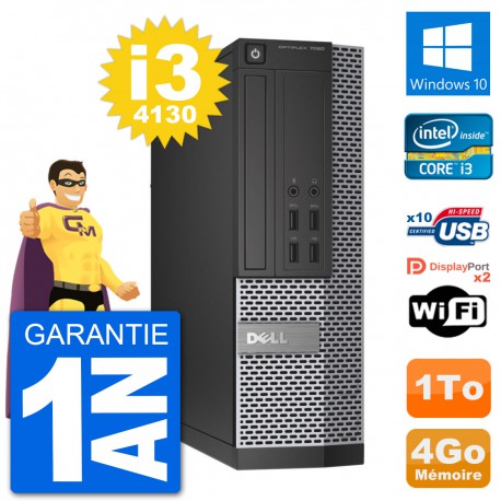 PC Dell OptiPlex 7020 SFF Intel i3-4130 RAM 4Go Disque Dur 1To Windows 10 Wifi