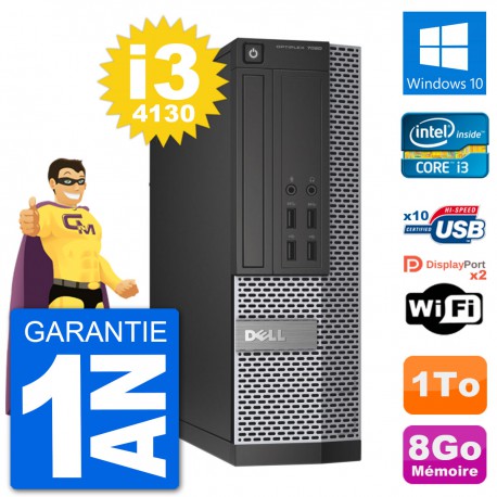 PC Dell OptiPlex 7020 SFF Intel i3-4130 RAM 8Go Disque Dur 1To Windows 10 Wifi