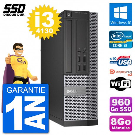 PC Dell OptiPlex 7020 SFF Intel i3-4130 RAM 8Go SSD 960Go Windows 10 Wifi