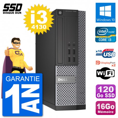 PC Dell OptiPlex 7020 SFF Intel i3-4130 RAM 16Go SSD 120Go Windows 10 Wifi