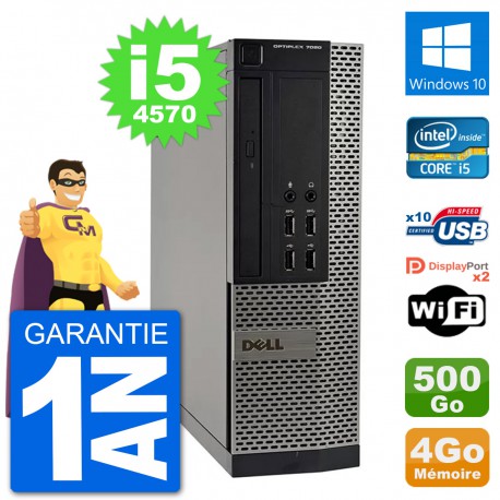 PC Dell OptiPlex 7020 SFF Intel i5-4570 RAM 4Go Disque Dur 500Go Windows 10 Wifi