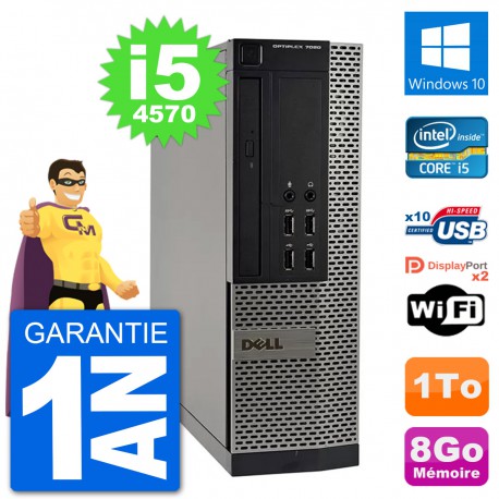 PC Dell OptiPlex 7020 SFF Intel i5-4570 RAM 8Go Disque Dur 1To Windows 10 Wifi