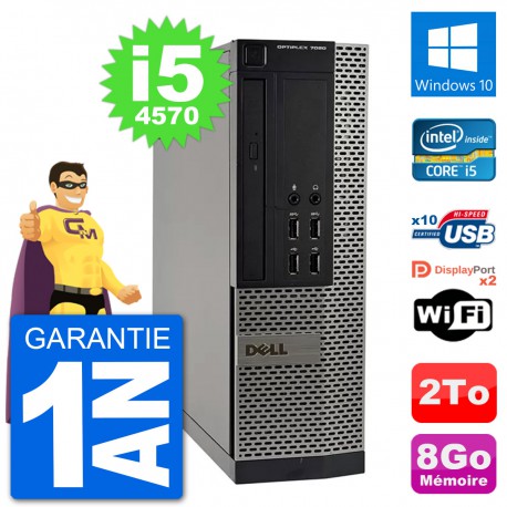 PC Dell OptiPlex 7020 SFF Intel i5-4570 RAM 8Go Disque Dur 2To Windows 10 Wifi