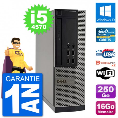 PC Dell OptiPlex 7020 SFF Intel i5-4570 RAM 16Go Disque 250Go Windows 10 Wifi