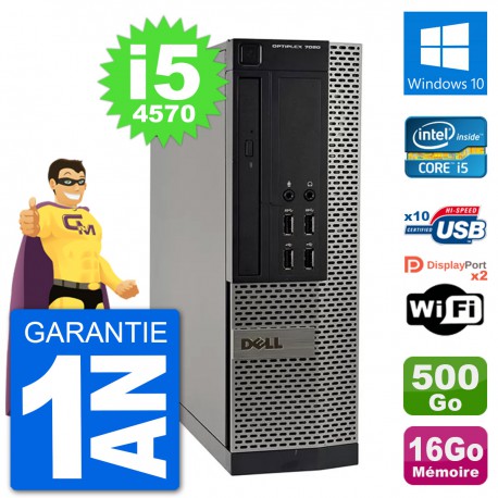 PC Dell OptiPlex 7020 SFF Intel i5-4570 RAM 16Go Disque 500Go Windows 10 Wifi