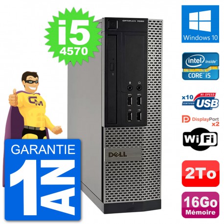 PC Dell OptiPlex 7020 SFF Intel i5-4570 RAM 16Go Disque Dur 2To Windows 10 Wifi