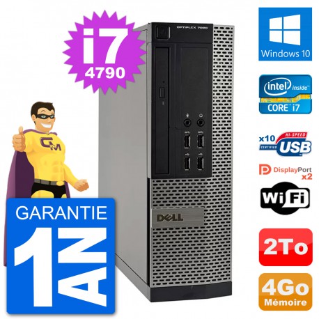 PC Dell OptiPlex 7020 SFF Intel i7-4790 RAM 4Go Disque Dur 2To Windows 10 Wifi