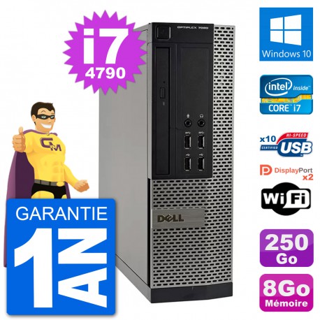 PC Dell OptiPlex 7020 SFF Intel i7-4790 RAM 8Go Disque Dur 250Go Windows 10 Wifi