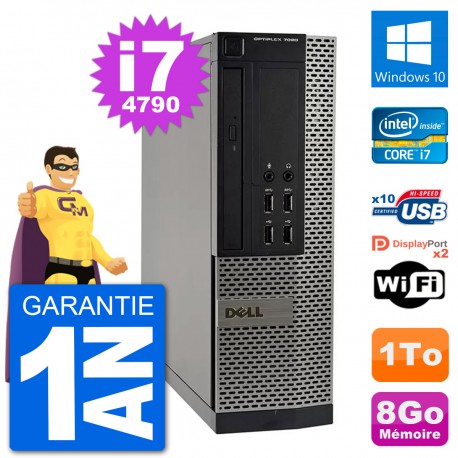 PC Dell OptiPlex 7020 SFF Intel i7-4790 RAM 8Go Disque Dur 1To Windows 10 Wifi