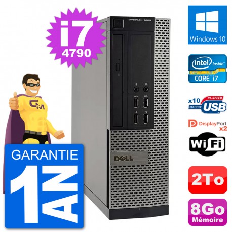 PC Dell OptiPlex 7020 SFF Intel i7-4790 RAM 8Go Disque Dur 2To Windows 10 Wifi