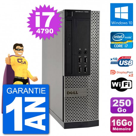 PC Dell OptiPlex 7020 SFF Intel i7-4790 RAM 16Go Disque 250Go Windows 10 Wifi