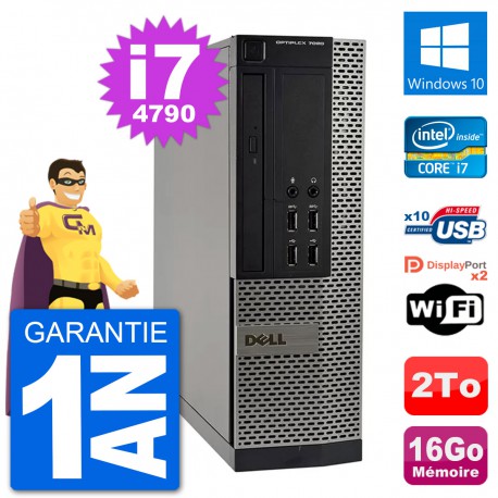 PC Dell OptiPlex 7020 SFF Intel i7-4790 RAM 16Go Disque Dur 2To Windows 10 Wifi