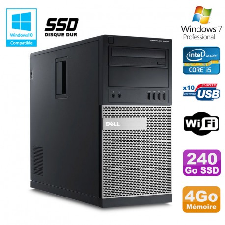 PC Tour Dell Optiplex 7010 Core I5-3470 3.2Ghz 4Go 240Go SSD DVD WIFI Win 7